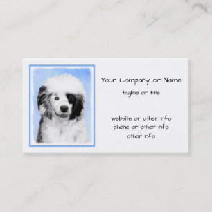 Portuguese Water Dog Painting - Original Dog Art Business Card