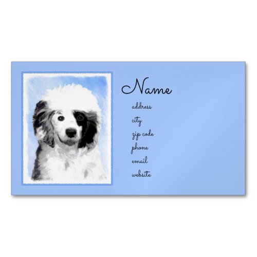 Portuguese Water Dog Painting _ Original Dog Art Business Card Magnet