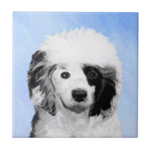 Portuguese Water Dog Painting _ Original Dog Art Ceramic Tile