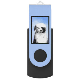 Portuguese Water Dog Painting - Original Dog Art Flash Drive