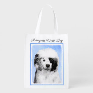 Portuguese Water Dog Painting - Original Dog Art G Grocery Bag