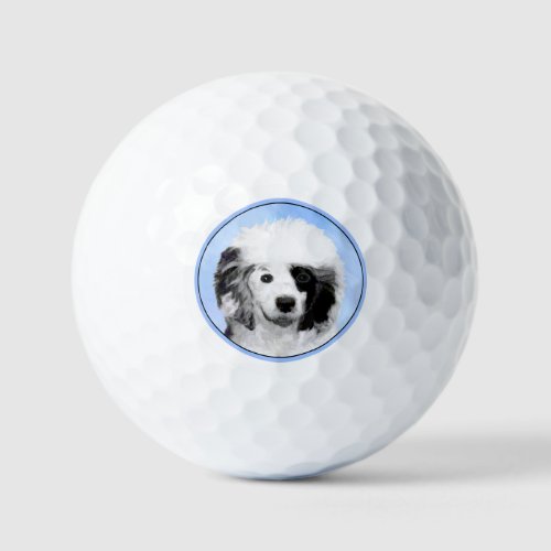 Portuguese Water Dog Painting _ Original Dog Art Golf Balls