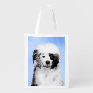 Portuguese Water Dog Painting - Original Dog Art Grocery Bag