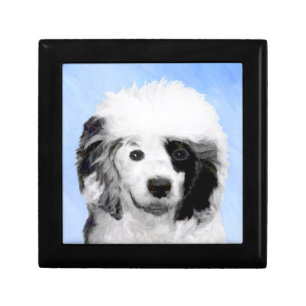 Portuguese Water Dog Painting - Original Dog Art Keepsake Box