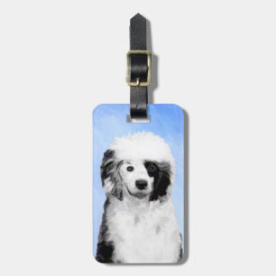 Portuguese Water Dog Painting - Original Dog Art Luggage Tag