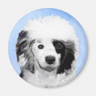 Portuguese Water Dog Painting - Original Dog Art Magnet