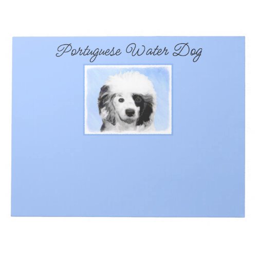 Portuguese Water Dog Painting _ Original Dog Art N Notepad