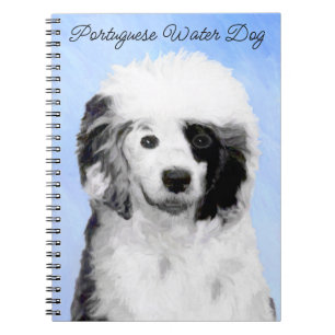Portuguese Water Dog Painting - Original Dog Art Notebook