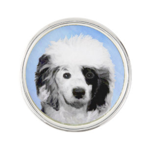 Portuguese Water Dog Painting - Original Dog Art Pin