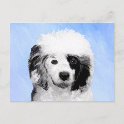 Portuguese Water Dog Painting _ Original Dog Art Postcard