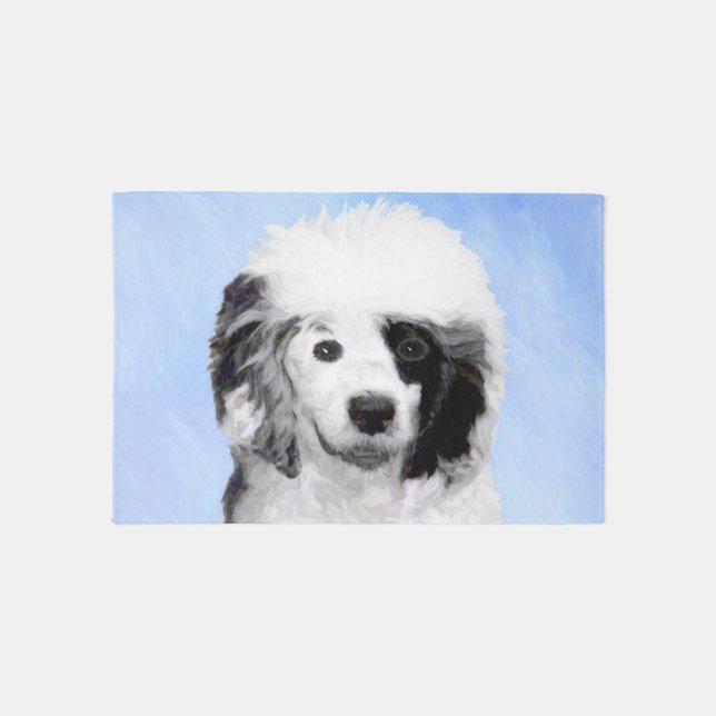 Portuguese Water Dog Painting - Original Dog Art Rug (Front)