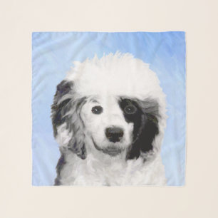 Portuguese Water Dog Painting - Original Dog Art Scarf