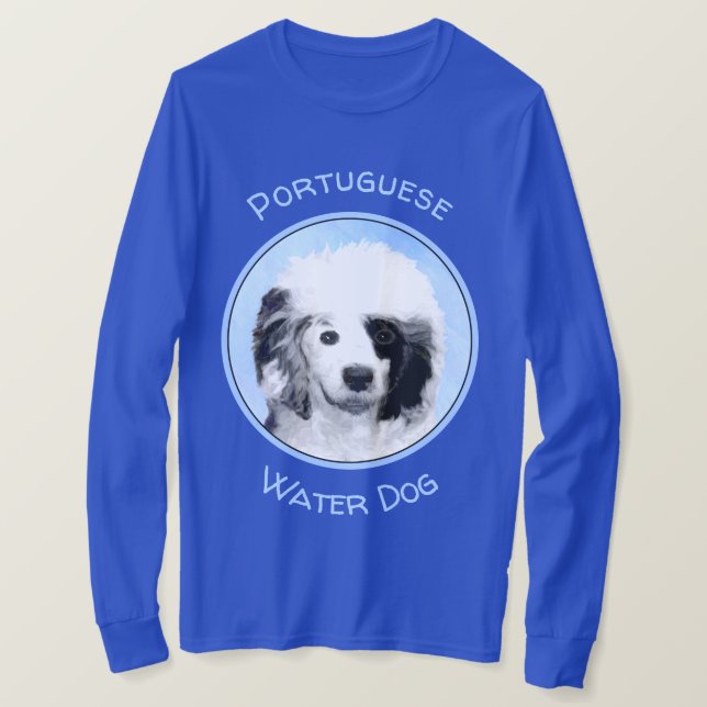 Portuguese Water Dog Painting - Original Dog Art T-Shirt (Design Front)