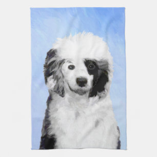 Portuguese Water Dog Painting - Original Dog Art Towel
