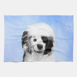 Portuguese Water Dog Painting - Original Dog Art Towel