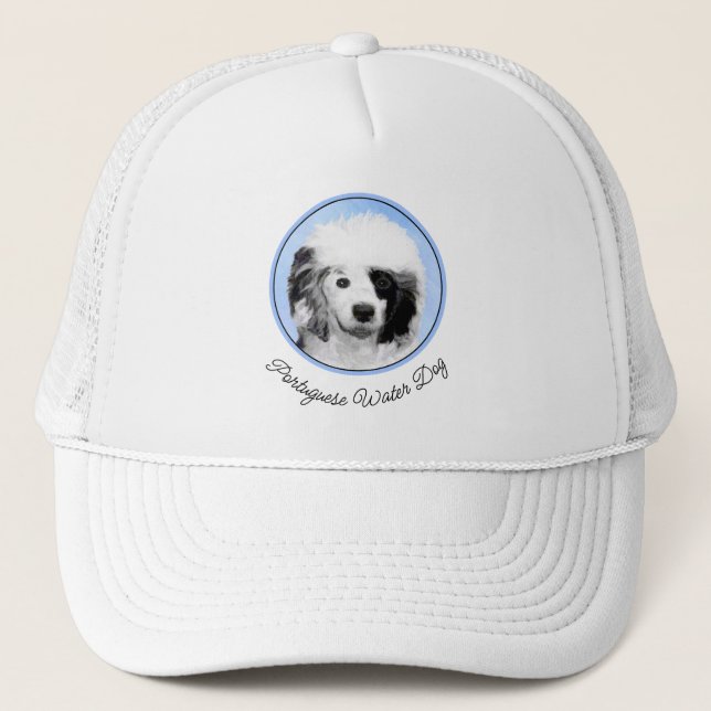 Portuguese Water Dog Painting - Original Dog Art Trucker Hat (Front)