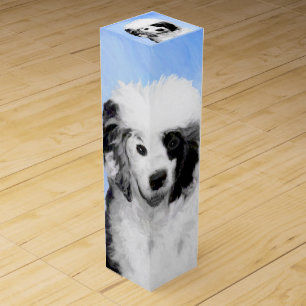 Portuguese Water Dog Painting - Original Dog Art Wine Box