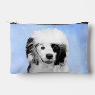 Portuguese Water Dog Painting PWD Original Dog Art Accessory Pouch