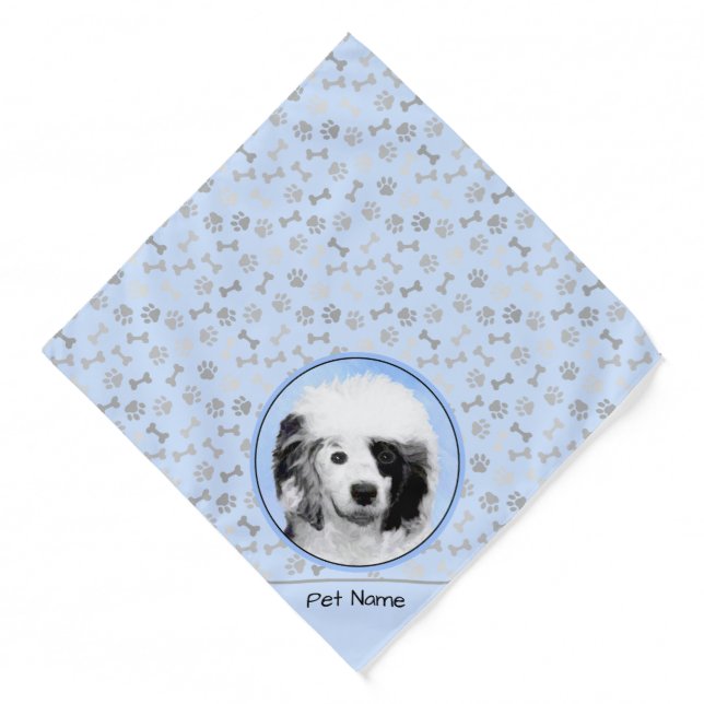 Portuguese Water Dog Painting PWD Original Dog Art Bandana (Front)