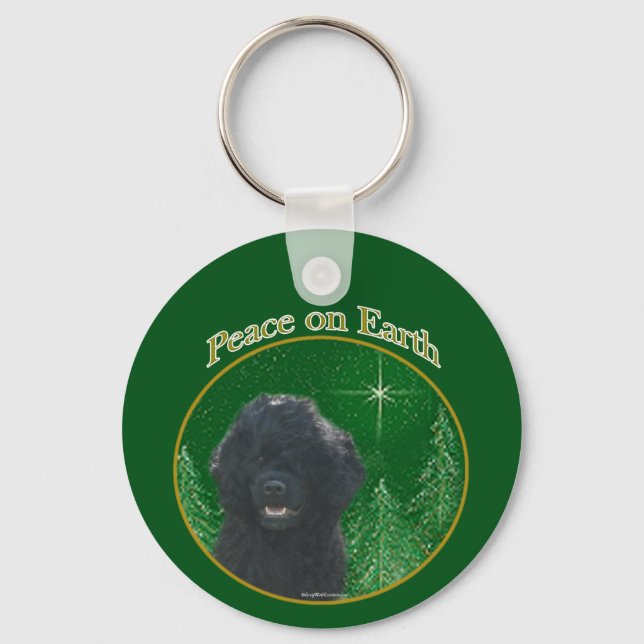Portuguese Water Dog Peace Keychain (Front)