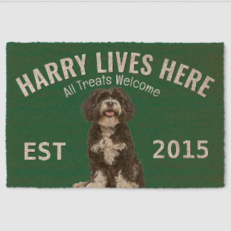 Portuguese Water Dog Personalized Fiber Doormat
