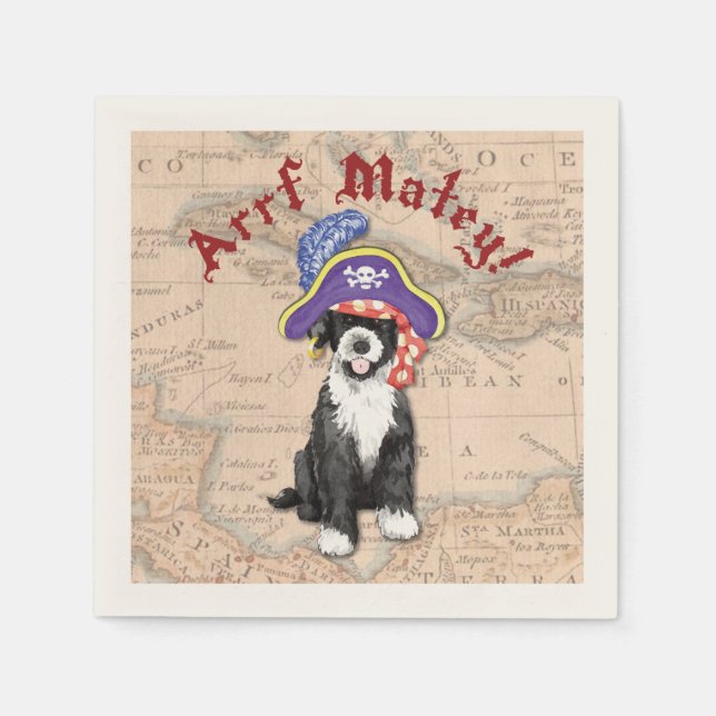 Portuguese Water Dog Pirate Napkins (Front)
