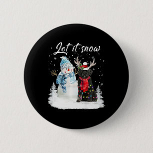 Portuguese Water Dog Santa Dog Christmas Snowman X Button