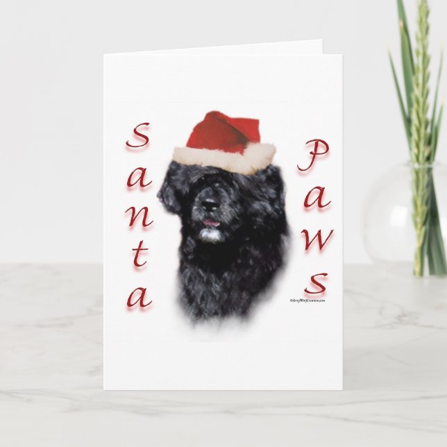 Portuguese Water Dog Santa Paws Holiday Card (Front)