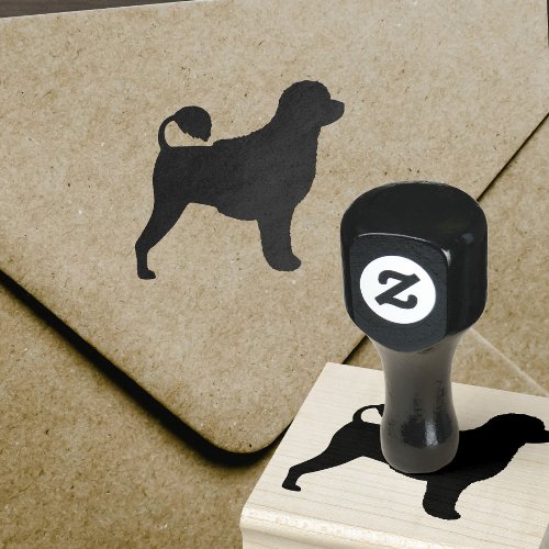 Portuguese Water Dog Silhouette Rubber Stamp