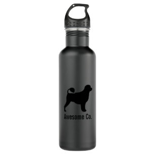 Portuguese Water Dog Silhouette with Custom Text Water Bottle