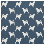 Portuguese Water Dog Silhouettes Blue and White Fabric