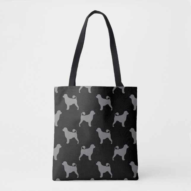 Portuguese Water Dog Silhouettes Patterned Tote Bag (Front)