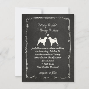 Portuguese Water Dog Silhouettes Wedding Invitation