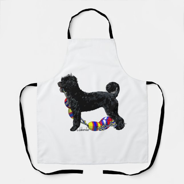 Portuguese Water Dog Standing with Float Line  Apron (Front)
