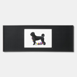 Portuguese Water Dog Standing with Float Line  Bar Mat