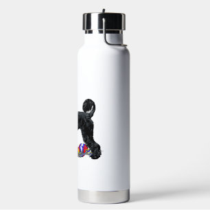 Portuguese Water Dog Standing with Float Line Bottle