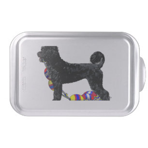 Portuguese Water Dog Standing with Float Line Cake Pan