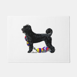 Portuguese Water Dog Standing with Float Line Doormat