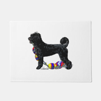 Portuguese Water Dog Standing with Float Line Doormat