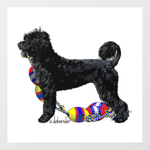 Portuguese Water Dog Standing with Float Line Floor Decals