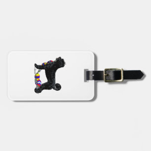 Portuguese Water Dog Standing with Float Line Luggage Tag