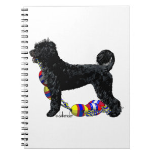 Portuguese Water Dog Standing with Float Line Notebook