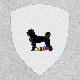Portuguese Water Dog Standing with Float Line  Patch