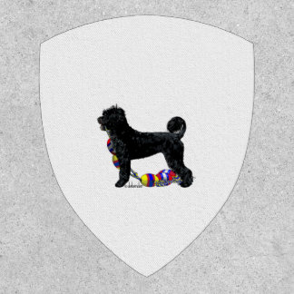 Portuguese Water Dog Standing with Float Line  Patch