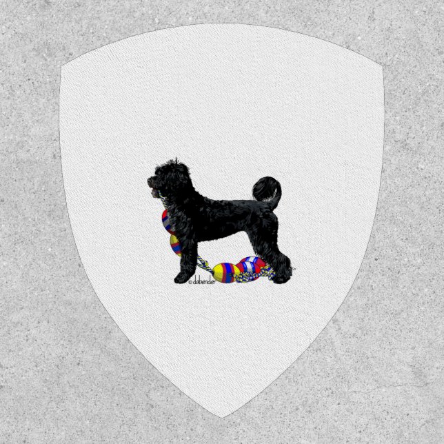 Portuguese Water Dog Standing with Float Line  Patch (Front)