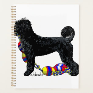 Portuguese Water Dog Standing with Float Line Planner