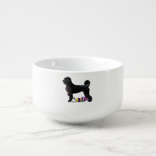Portuguese Water Dog Standing with Float Line Soup Mug