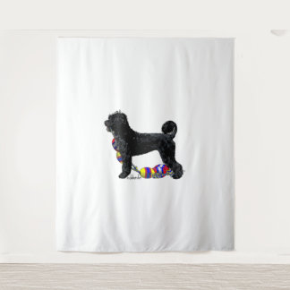 Portuguese Water Dog Standing with Float Line  Tapestry