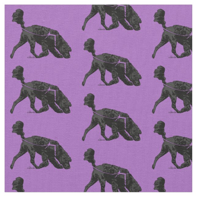 Portuguese Water Dog - Track / Scent Purple 2 inch Fabric (Close Up)