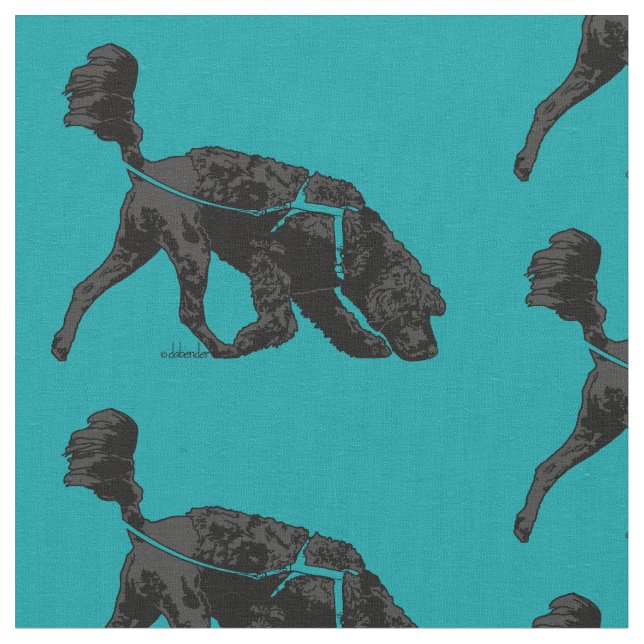 Portuguese Water Dog - Track / Scent Turquois 3X4 Fabric (Close Up)